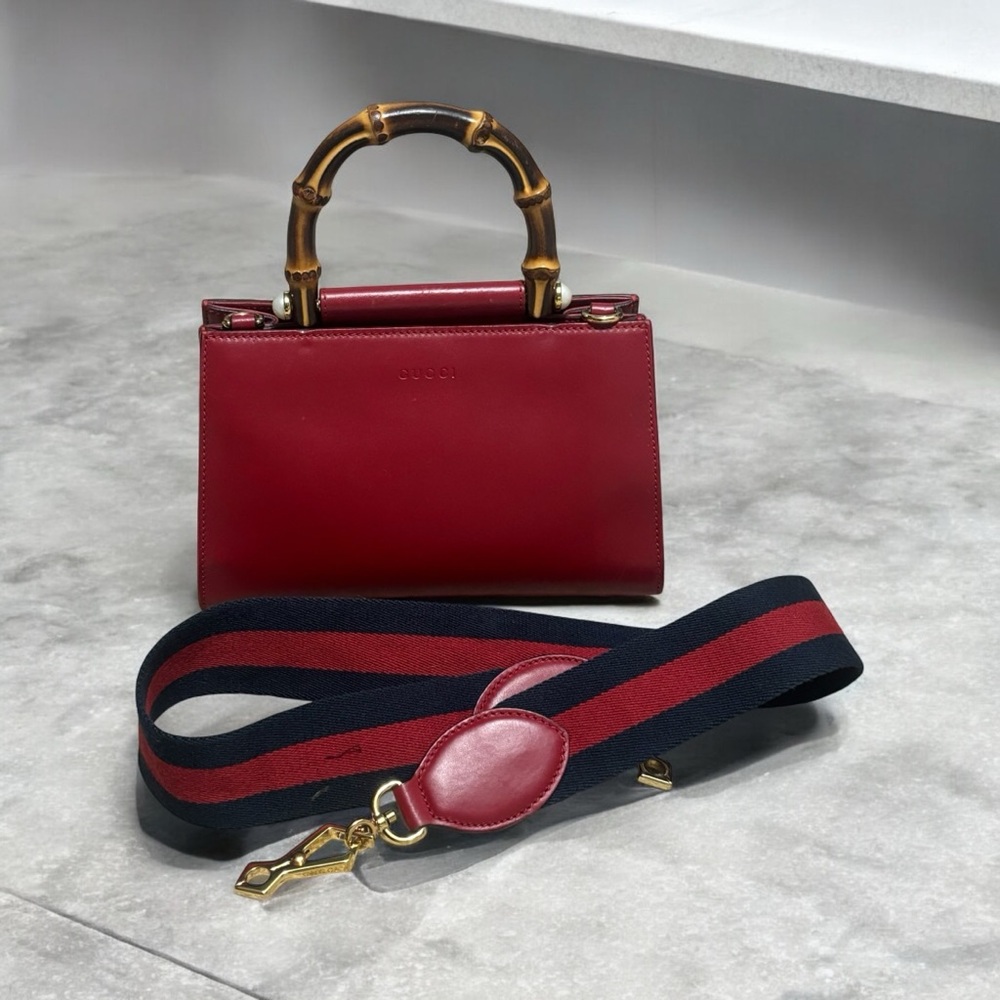 Gucci Bamboo Top Handle Nymphaea Satchel